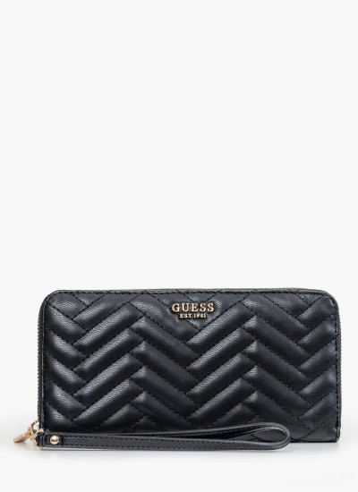 Γυναικεία Πορτοφόλια Emilee.Zip Μαύρο ECOleather Guess