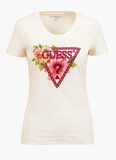 Γυναικείες Μπλούζες - Τοπ Ss.Easytee Μαύρο Βαμβάκι Guess
