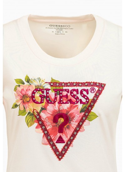 Γυναικείες Μπλούζες - Τοπ Ss.Easytee Μαύρο Βαμβάκι Guess