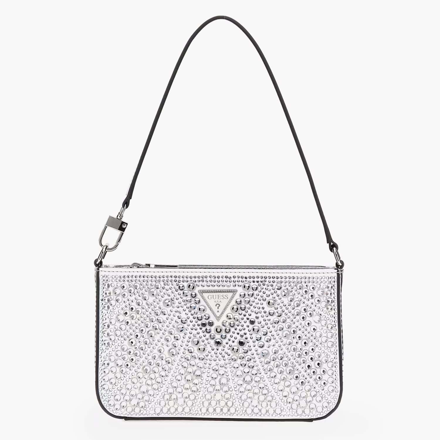 Γυναικείες Τσάντες Beauvoir.Zip Ασημί Strass Guess