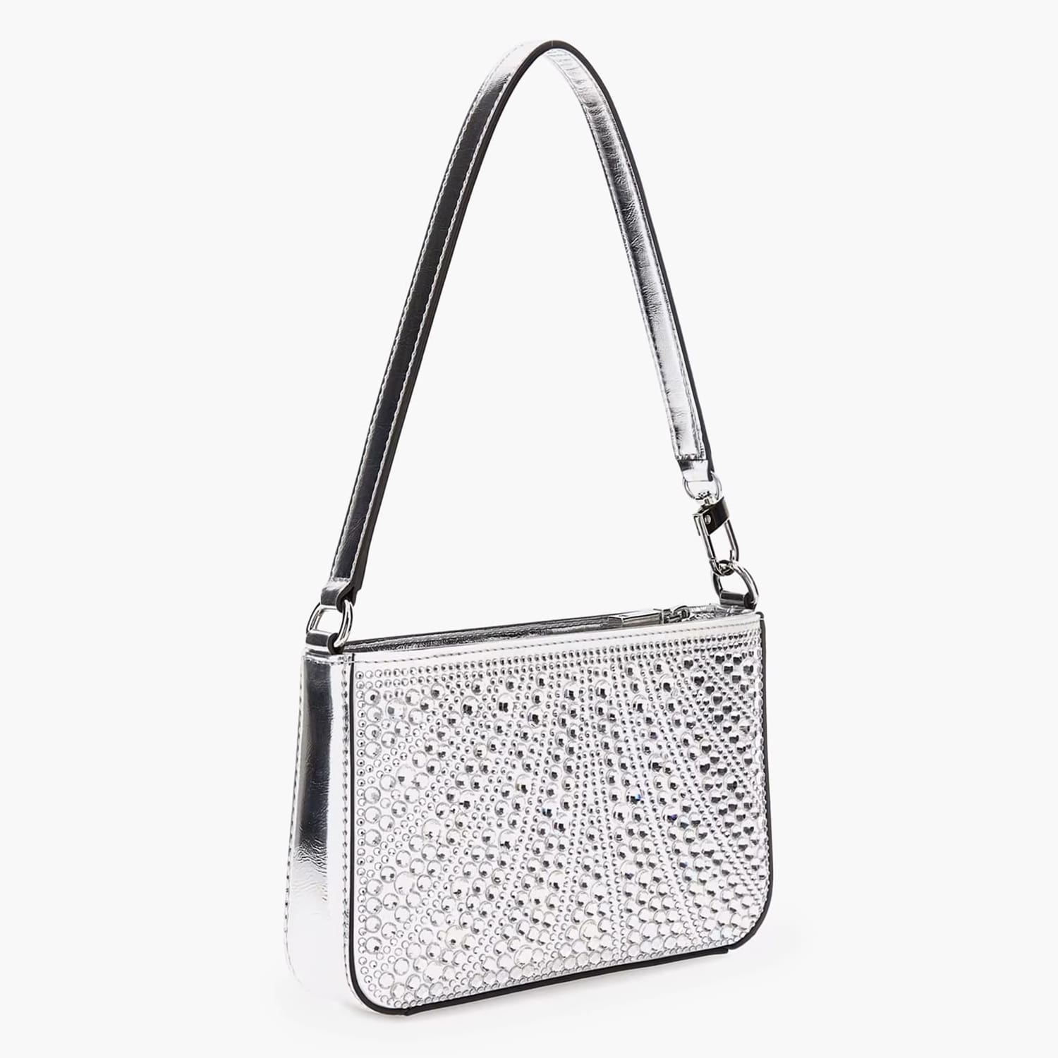 Γυναικείες Τσάντες Beauvoir.Zip Ασημί Strass Guess