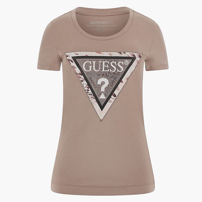 Γυναικείες Μπλούζες - Τοπ Cheeta.Triangle Καφέ Βαμβάκι Guess