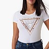 Women T-Shirts - Tops Cheeta.Triangle White Cotton Guess