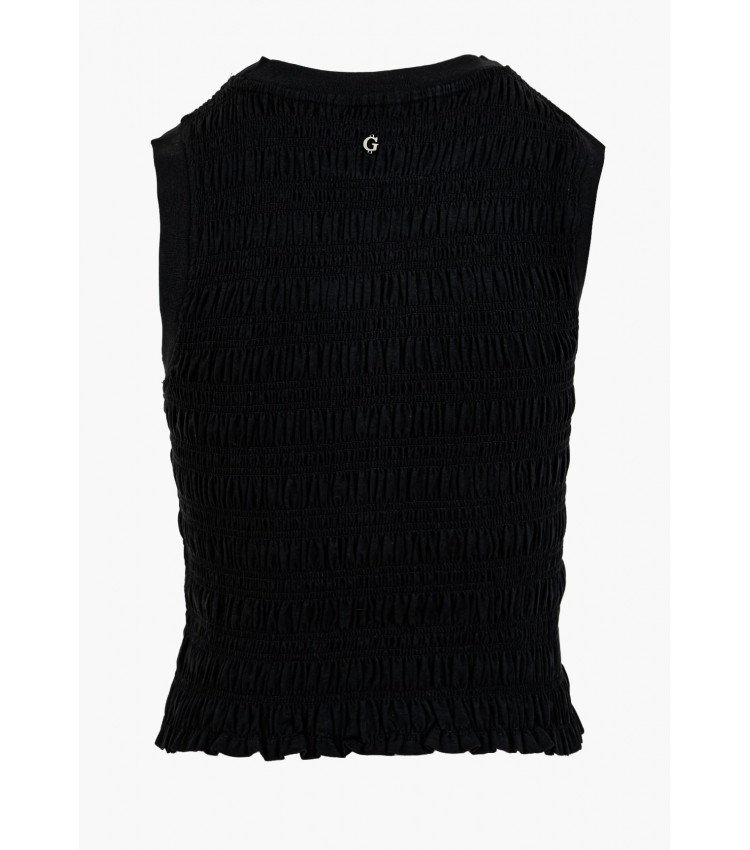 Γυναικείες Μπλούζες - Τοπ Claire.Smock Μαύρο Modal Guess Γυναικείες Μπλούζες - Τοπ Claire.Smock Μαύρο Modal Guess