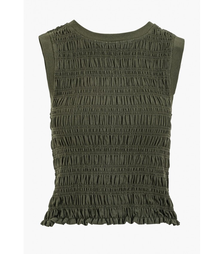 Γυναικείες Μπλούζες - Τοπ Claire.Smock Πράσινο Modal Guess Γυναικείες Μπλούζες - Τοπ Claire.Smock Πράσινο Modal Guess