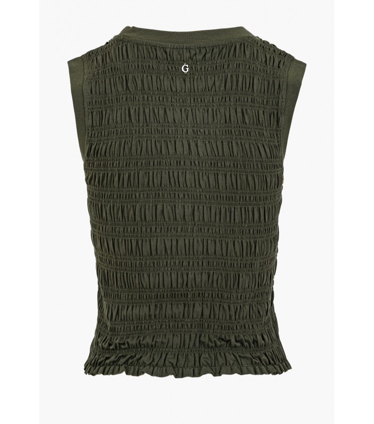 Γυναικείες Μπλούζες - Τοπ Claire.Smock Πράσινο Modal Guess Γυναικείες Μπλούζες - Τοπ Claire.Smock Πράσινο Modal Guess
