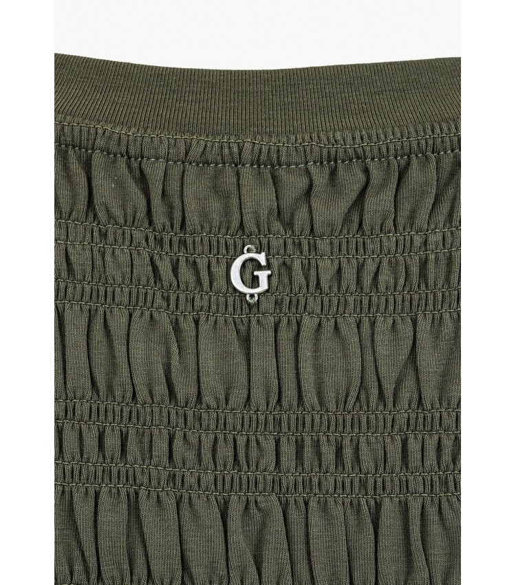 Γυναικείες Μπλούζες - Τοπ Claire.Smock Πράσινο Modal Guess Γυναικείες Μπλούζες - Τοπ Claire.Smock Πράσινο Modal Guess