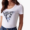 Women T-Shirts - Tops Cn.Flower White Cotton Guess Women T-Shirts - Tops Cn.Flower White Cotton Guess
