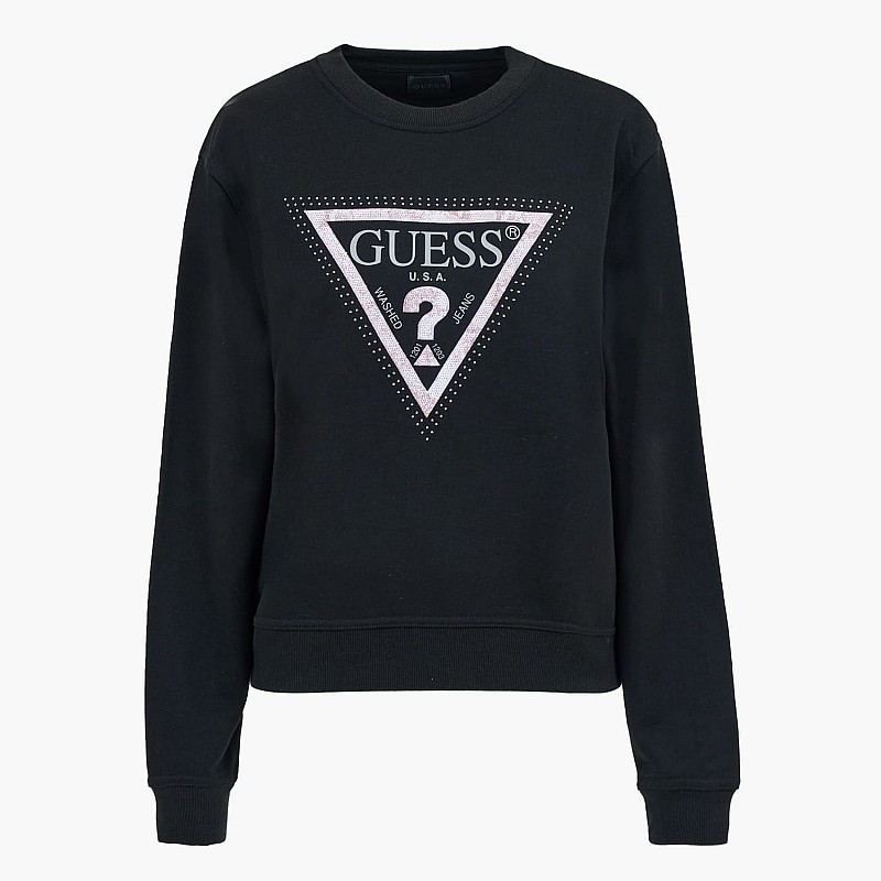 Γυνακεία Φούτερ Cn.Python Μαύρο Βαμβάκι Guess