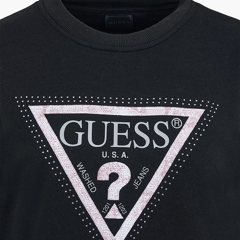 Γυνακεία Φούτερ Cn.Python Μαύρο Βαμβάκι Guess