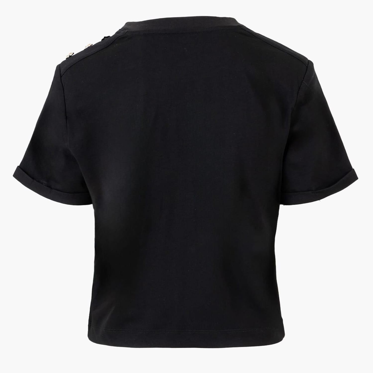 Γυναικείες Μπλούζες - Τοπ Cropped.Washed Μαύρο Βαμβάκι Guess