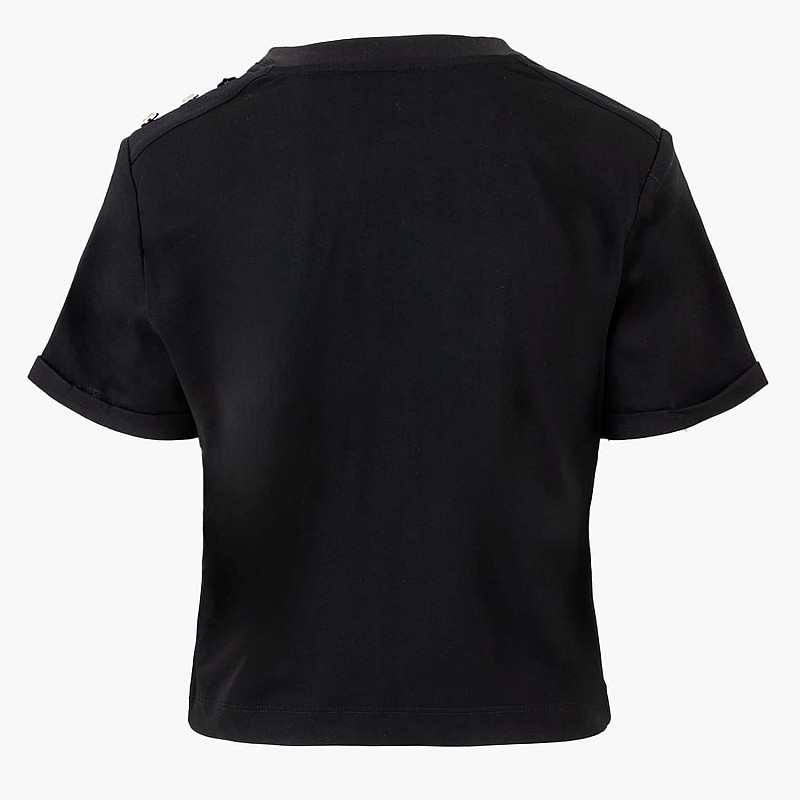 Γυναικείες Μπλούζες - Τοπ Cropped.Washed Μαύρο Βαμβάκι Guess
