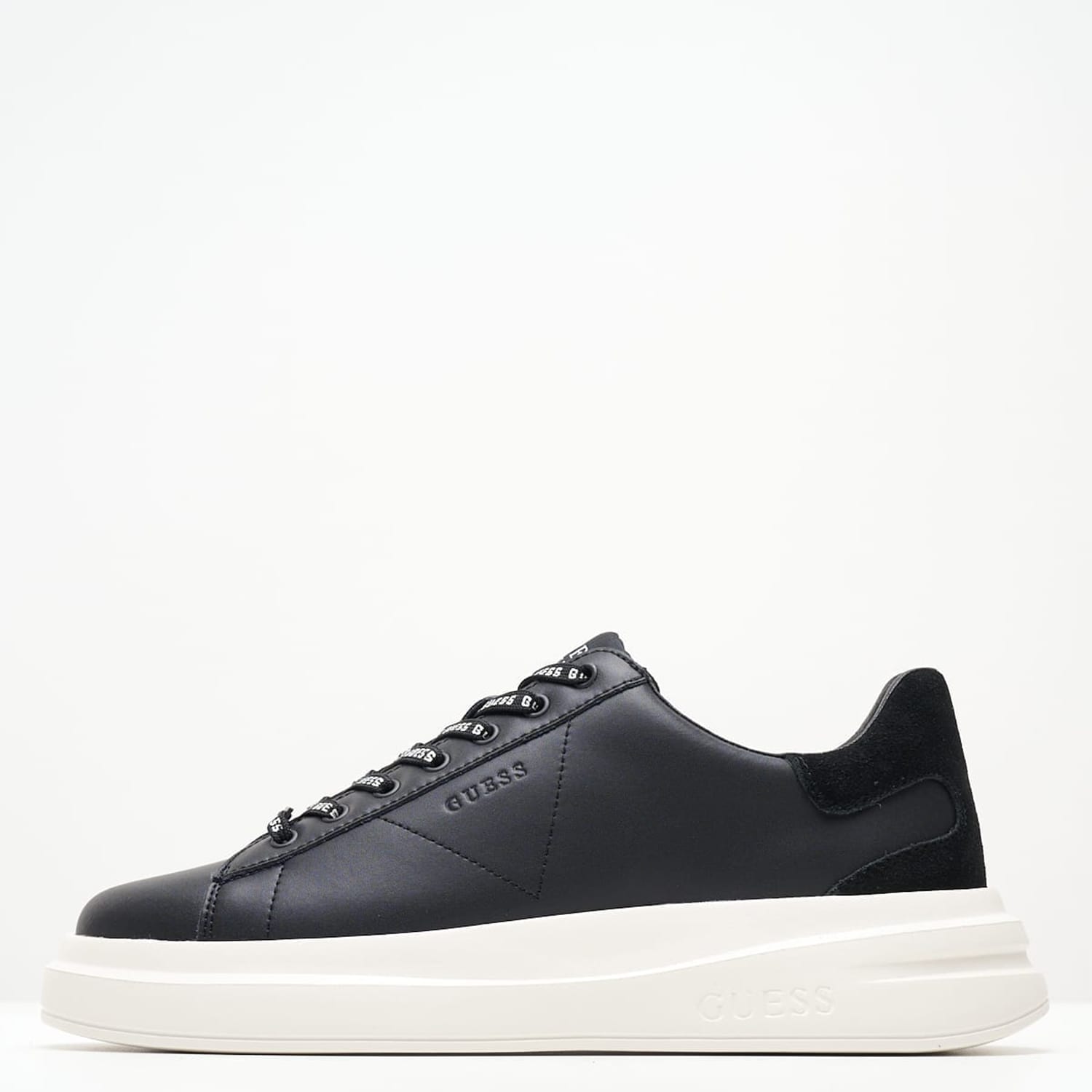 Ανδρικά Παπούτσια Casual Elba.B.2 Μαύρο Δέρμα Guess