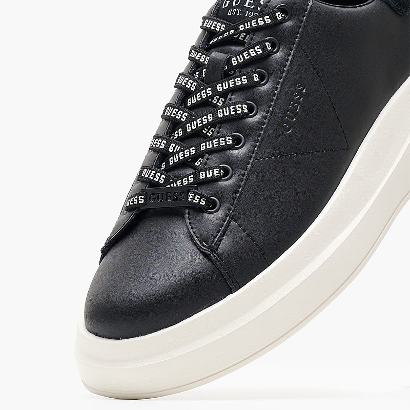 Ανδρικά Παπούτσια Casual Elba.B.2 Μαύρο Δέρμα Guess