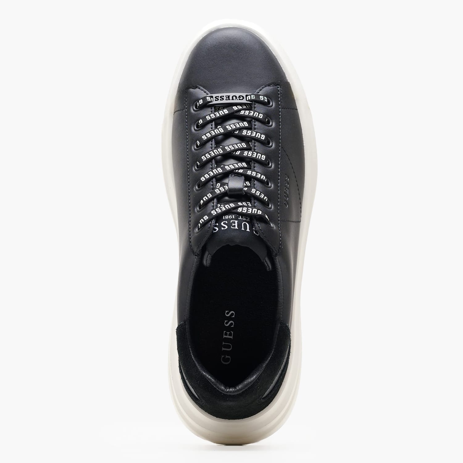 Men Casual Shoes Elba.B.2 Black Leather Guess Men Casual Shoes Elba.B.2 Black Leather Guess