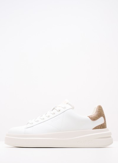 Ανδρικά Παπούτσια Casual Elba.B Άσπρο Δέρμα Guess