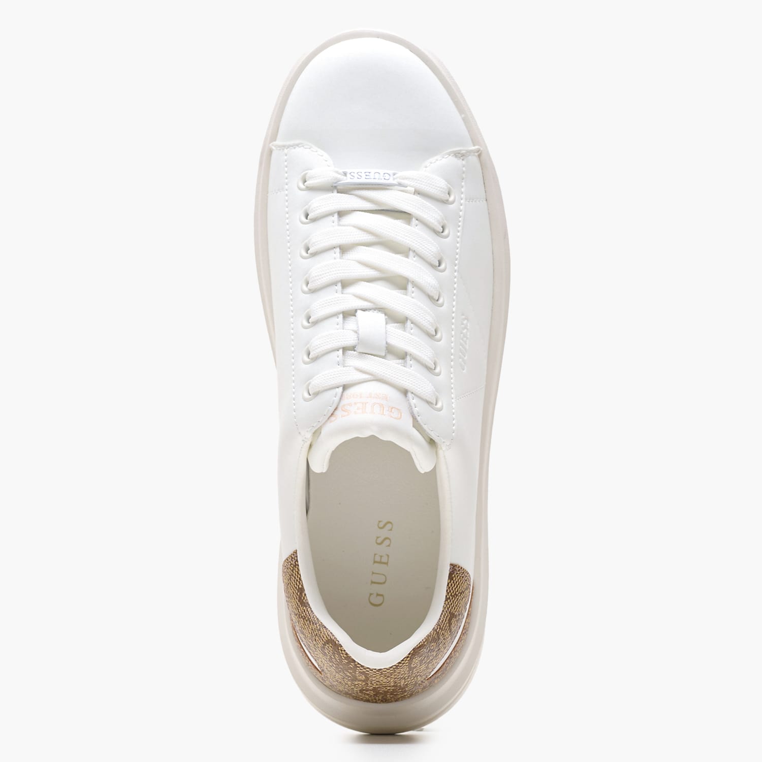 Women Casual Shoes Elbina.24 White Leather Guess Women Casual Shoes Elbina.24 White Leather Guess