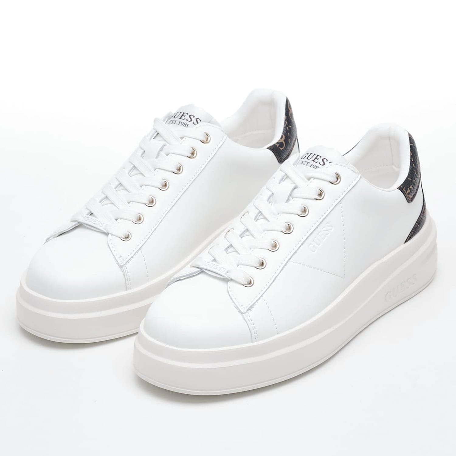Γυναικεία Παπούτσια Casual Elbina.Brnz Άσπρο Δέρμα Guess Γυναικεία Παπούτσια Casual Elbina.Brnz Άσπρο Δέρμα Guess