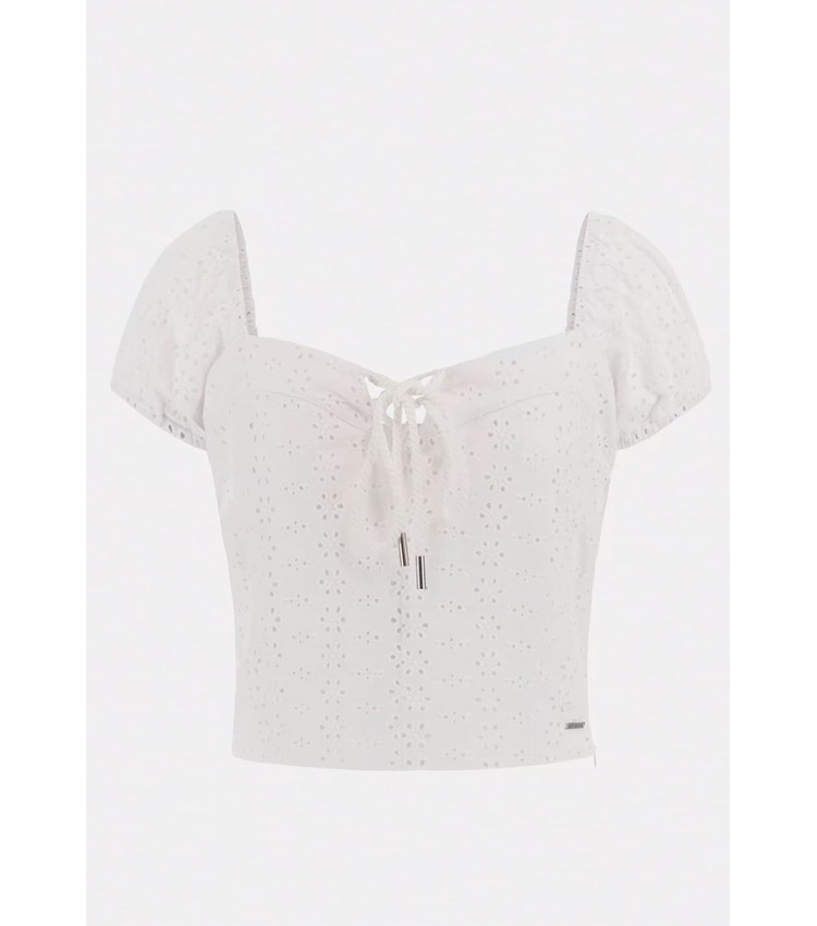 Γυναικείες Μπλούζες - Τοπ Eliane.Puffed Μαύρο Βαμβάκι Guess Γυναικείες Μπλούζες - Τοπ Eliane.Puffed Μαύρο Βαμβάκι Guess