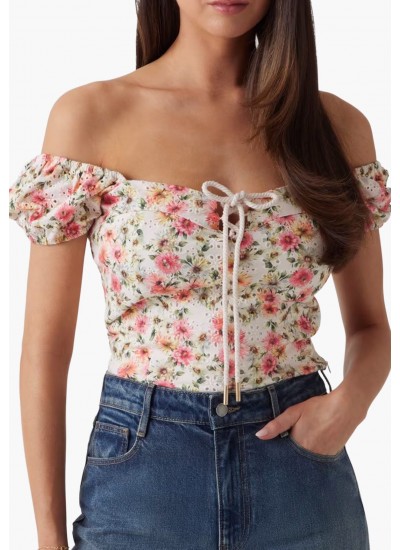 Γυναικείες Μπλούζες - Τοπ Eliane.Puffed Multi Βαμβάκι Guess