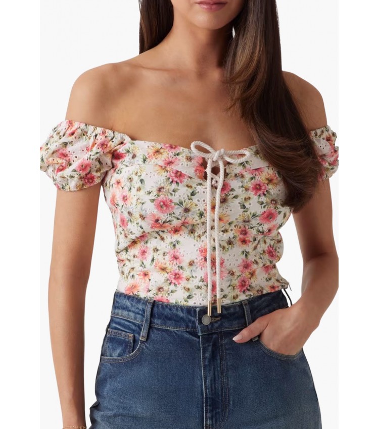 Γυναικείες Μπλούζες - Τοπ Eliane.Puffed Multi Βαμβάκι Guess Γυναικείες Μπλούζες - Τοπ Eliane.Puffed Multi Βαμβάκι Guess