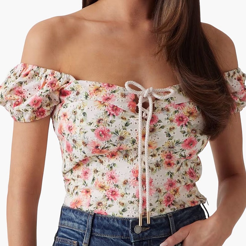 Women T-Shirts - Tops Eliane.Puffed Multi Cotton Guess