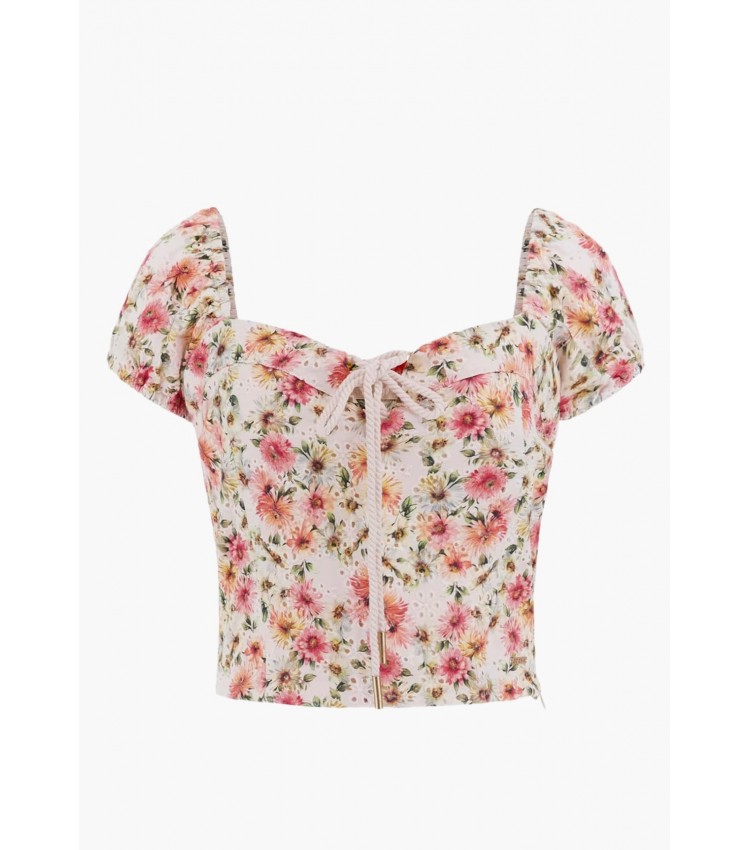 Γυναικείες Μπλούζες - Τοπ Eliane.Puffed Multi Βαμβάκι Guess Γυναικείες Μπλούζες - Τοπ Eliane.Puffed Multi Βαμβάκι Guess