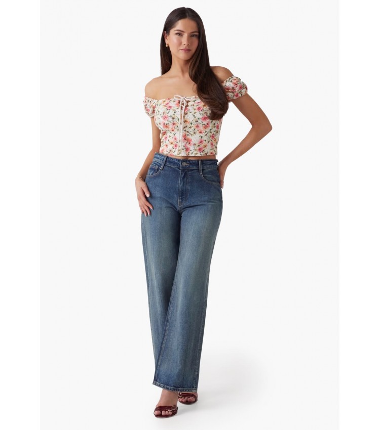 Γυναικείες Μπλούζες - Τοπ Eliane.Puffed Multi Βαμβάκι Guess Γυναικείες Μπλούζες - Τοπ Eliane.Puffed Multi Βαμβάκι Guess