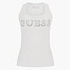 Γυναικείες Μπλούζες - Τοπ Embellished.Tank Άσπρο Βαμβάκι Guess Γυναικείες Μπλούζες - Τοπ Embellished.Tank Άσπρο Βαμβάκι Guess