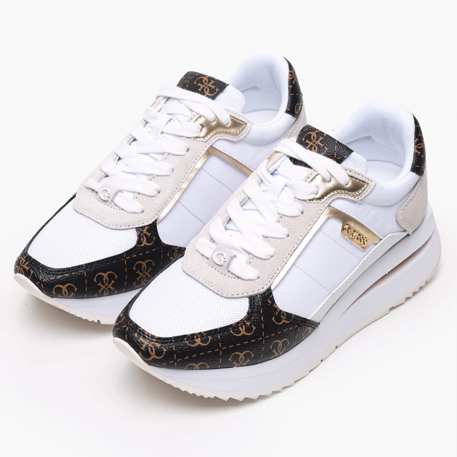 Γυναικεία Παπούτσια Casual Energy3 Άσπρο Δέρμα-Ύφασμα Guess Γυναικεία Παπούτσια Casual Energy3 Άσπρο Δέρμα-Ύφασμα Guess