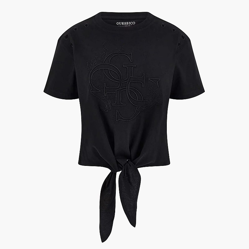 Γυναικείες Μπλούζες - Τοπ Eyelet.Tone Μαύρο Βαμβάκι Guess