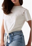 Γυναικείες Μπλούζες - Τοπ Eyelet.Tone Μπεζ Βαμβάκι Guess