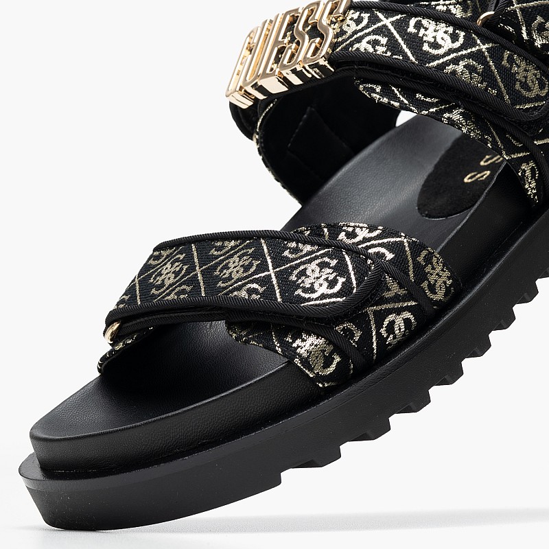 Γυναικεία Flats Fabelis Μαύρο Ύφασμα Guess