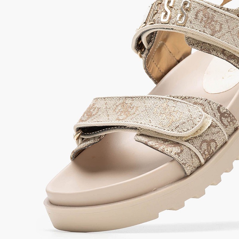 Women Flats Fadison Beige Fabric Guess