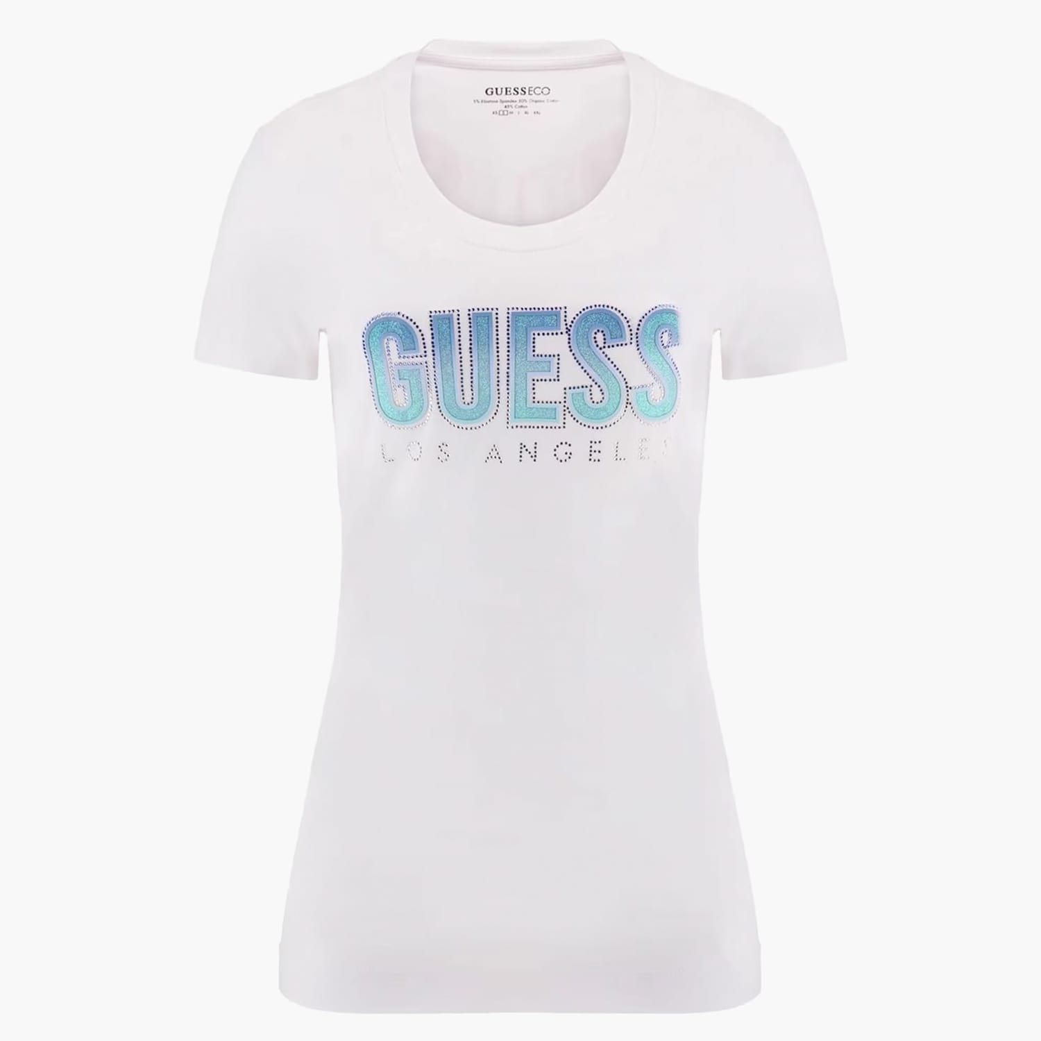Γυναικείες Μπλούζες - Τοπ Glitter.Degrade Άσπρο Βαμβάκι Guess