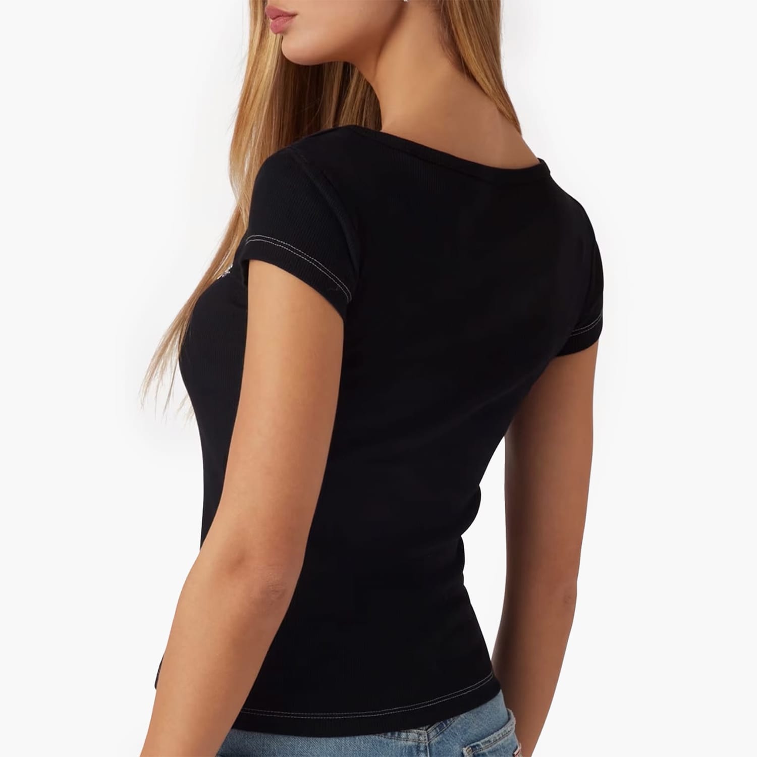 Γυναικείες Μπλούζες - Τοπ Henley.Olympia Μαύρο Βαμβάκι Guess Γυναικείες Μπλούζες - Τοπ Henley.Olympia Μαύρο Βαμβάκι Guess