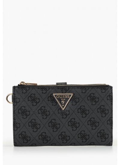 Γυναικεία Πορτοφόλια Laurel.Dbl Γκρι ECOleather Guess