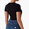 Γυναικείες Μπλούζες - Τοπ Lg.Lace Μαύρο Βαμβάκι Guess Γυναικείες Μπλούζες - Τοπ Lg.Lace Μαύρο Βαμβάκι Guess