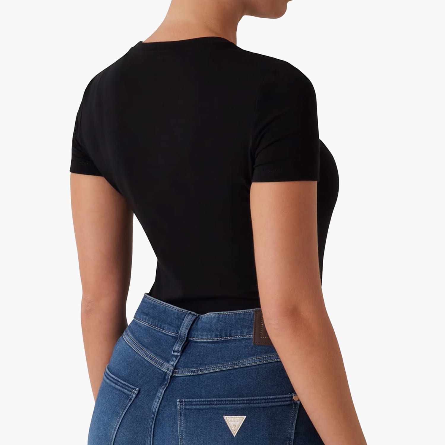 Γυναικείες Μπλούζες - Τοπ Lg.Lace Μαύρο Βαμβάκι Guess Γυναικείες Μπλούζες - Τοπ Lg.Lace Μαύρο Βαμβάκι Guess
