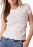 Γυναικείες Μπλούζες - Τοπ Lg.Lace Ροζ Βαμβάκι Guess