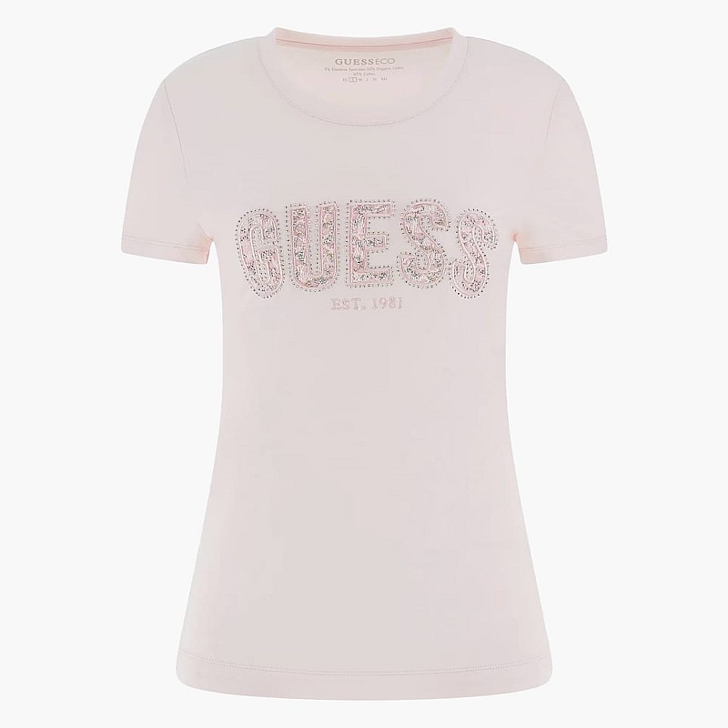 Γυναικείες Μπλούζες - Τοπ Lg.Lace Ροζ Βαμβάκι Guess