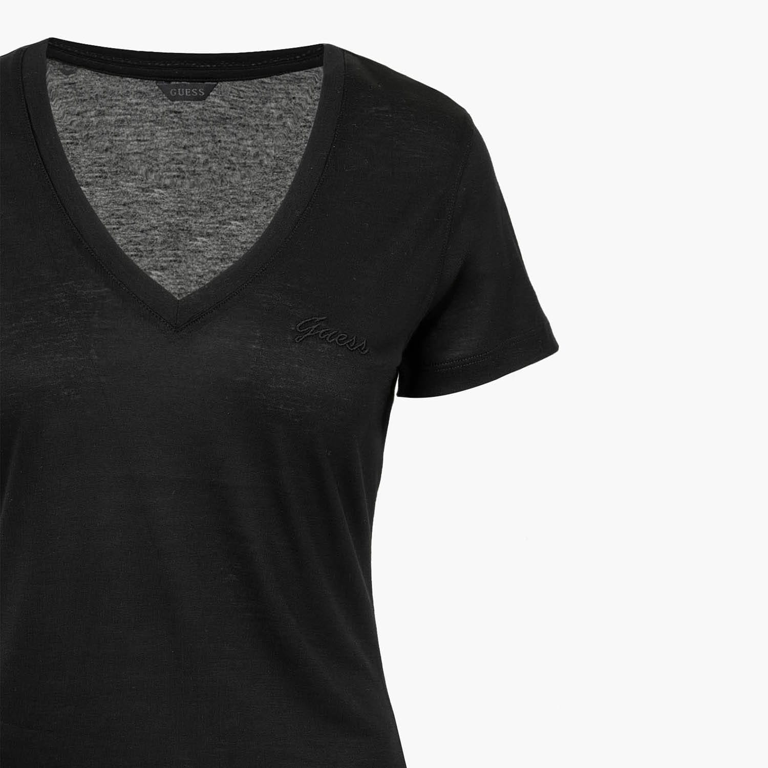 Women T-Shirts - Tops Light.Basic Black Lyocell Fabric Guess