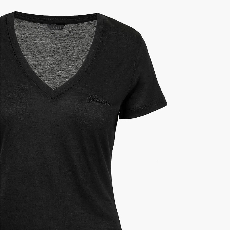 Women T-Shirts - Tops Light.Basic Black Lyocell Fabric Guess