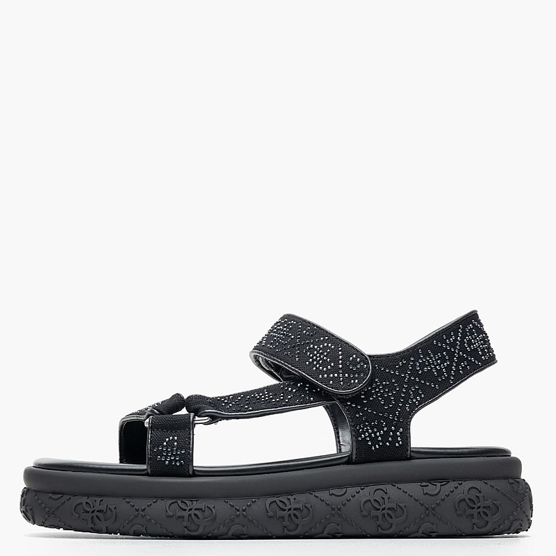 Women Platforms Low Lode Black Fabric Guess