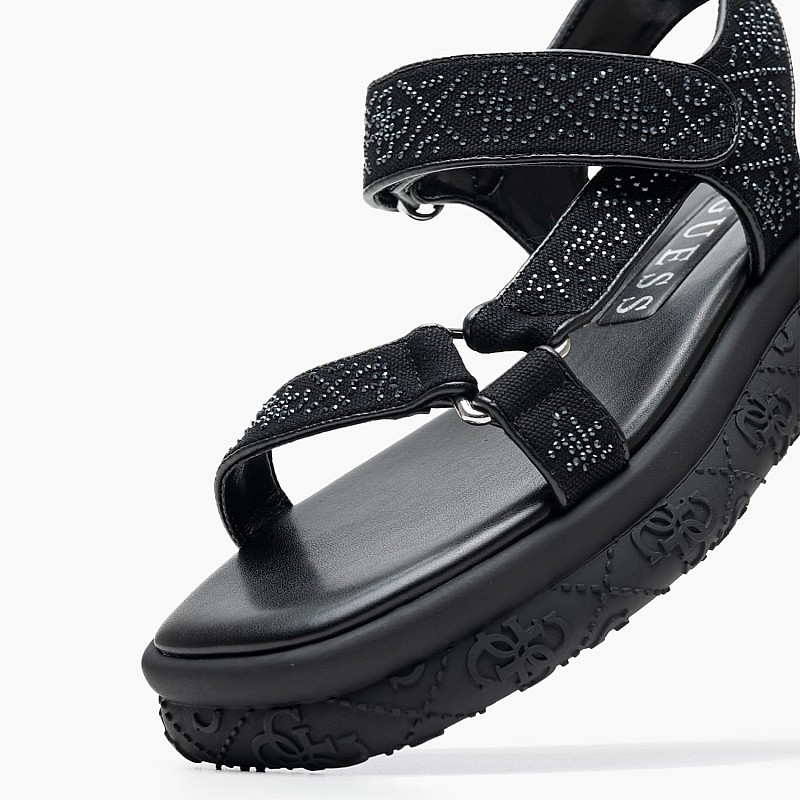 Women Platforms Low Lode Black Fabric Guess