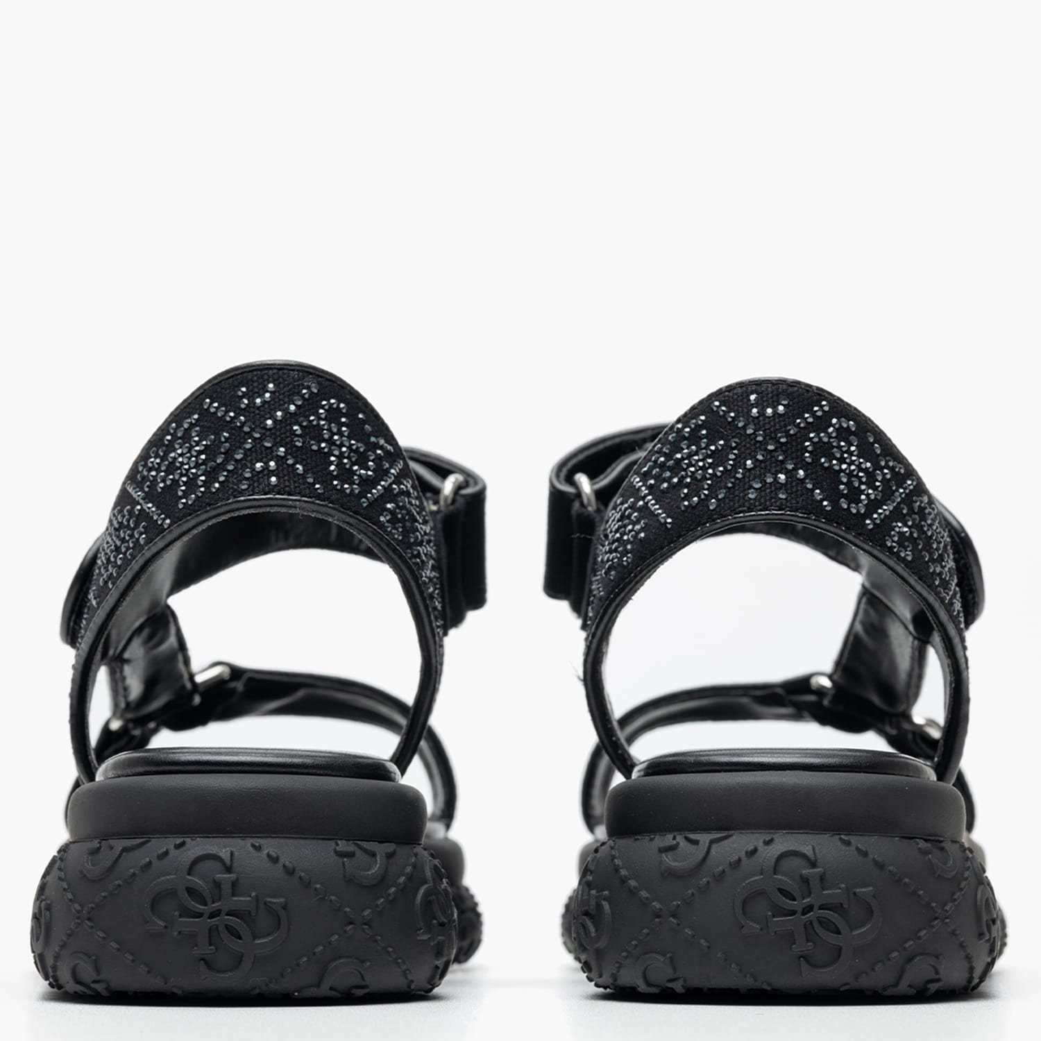 Women Platforms Low Lode Black Fabric Guess