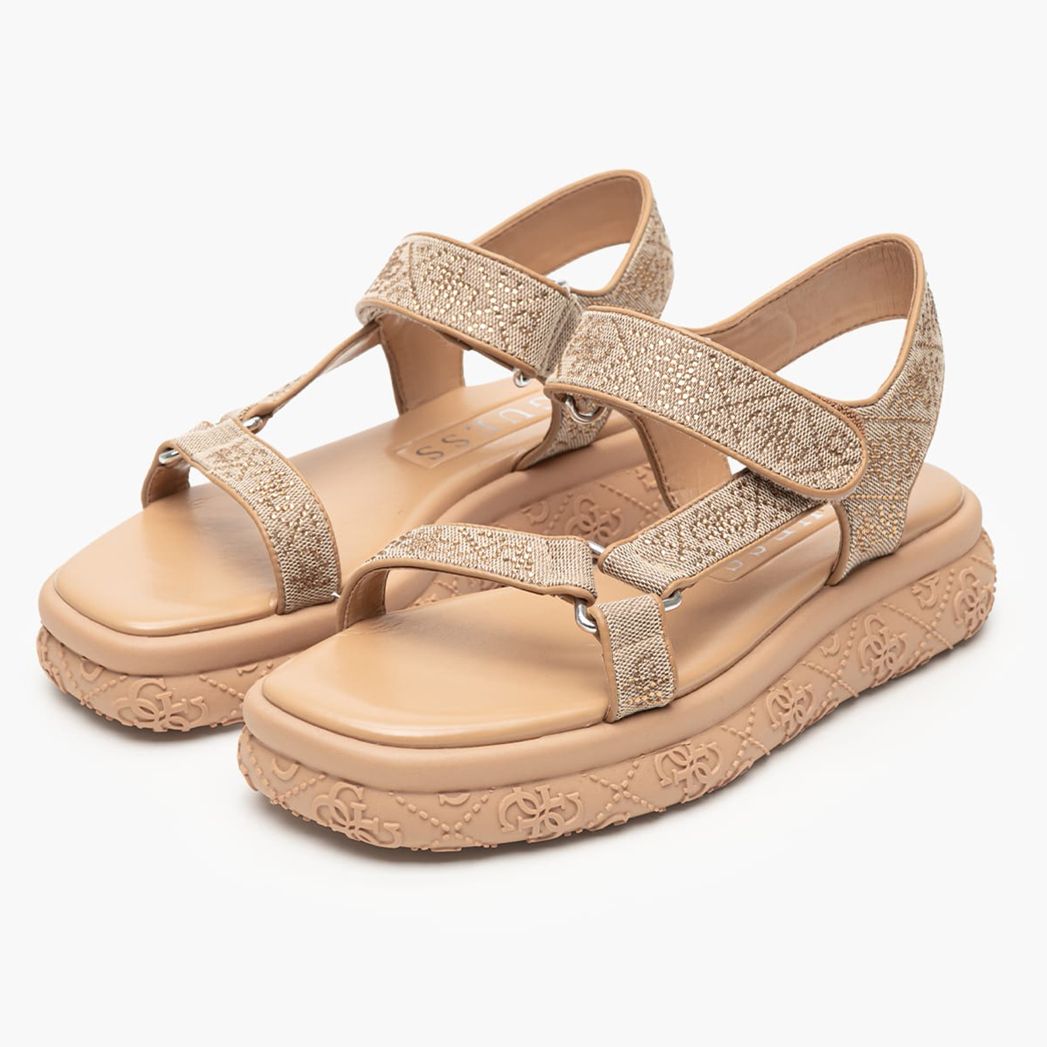 Women Platforms Low Lode Beige Fabric Guess Women Platforms Low Lode Beige Fabric Guess