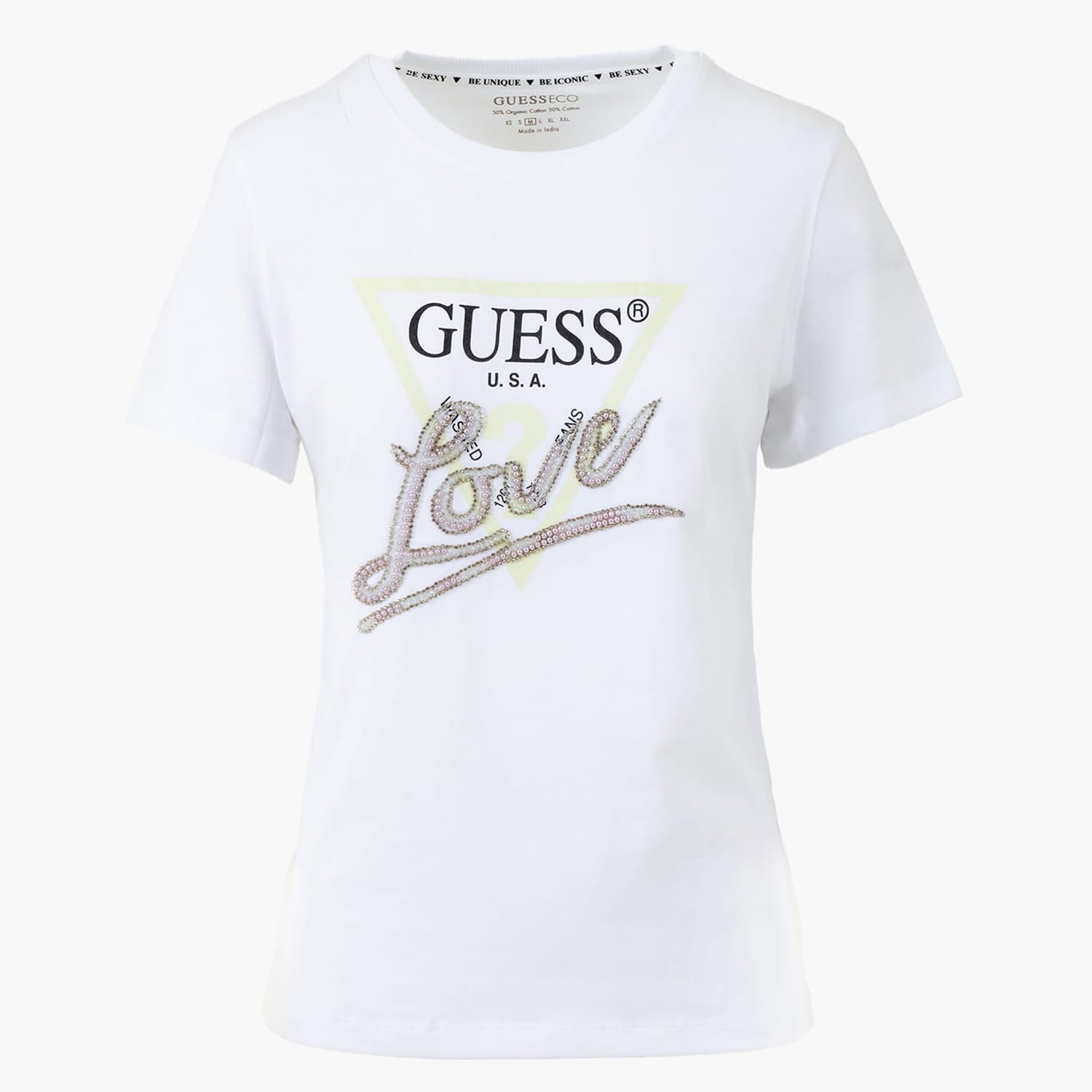Γυναικείες Μπλούζες - Τοπ Love.Triangle Άσπρο Βαμβάκι Guess