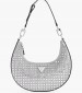 Γυναικείες Τσάντες Lua.Hobo Ασημί Strass Guess Γυναικείες Τσάντες Lua.Hobo Ασημί Strass Guess