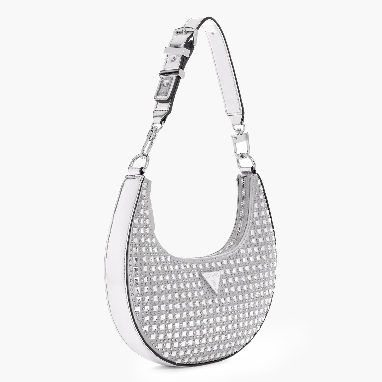 Γυναικείες Τσάντες Lua.Hobo Ασημί Strass Guess